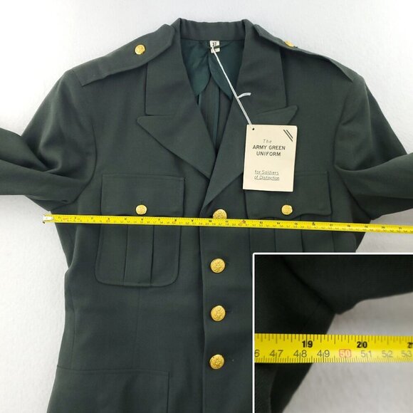 Army Green Uniform Vintage Service Jacket US Military Coat Soldier Men 37 L NWT - Picture 10 of 14